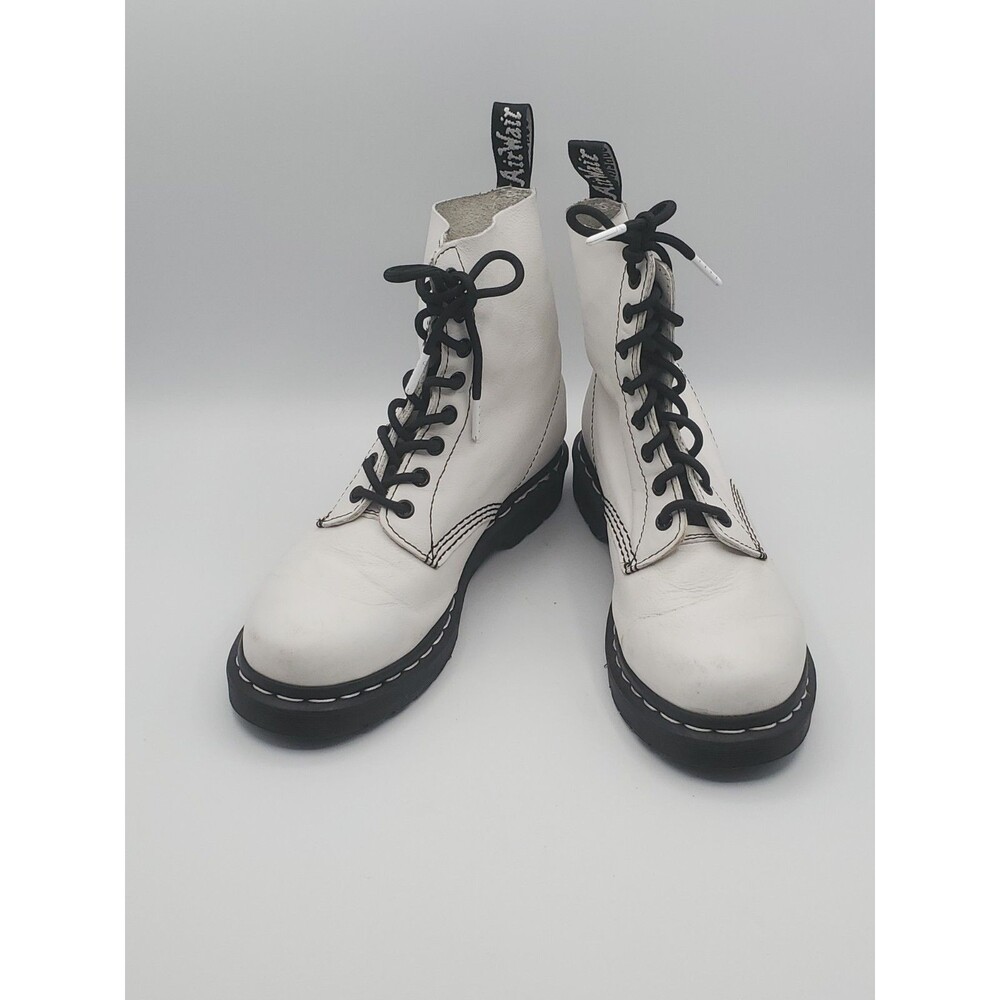 Doc Martens Women’s 8 Pascal Boots Air Wair White Combat Leather 1460